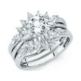 thumbnail image 1 of FB Jewels 14K White Gold Ring Cubic Zirconia CZ Duo Set Size 11, 1 of 1