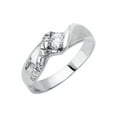 thumbnail image 1 of FB Jewels 14K White Gold Ring Mens Cubic Zirconia CZ Anniversary Wedding Band / Trio Set Size 10, 1 of 1