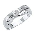 thumbnail image 1 of FB Jewels 14K White Gold Ring Mens Cubic Zirconia CZ Anniversary Wedding Band / Trio Set Size 8, 1 of 1