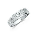 thumbnail image 1 of FB Jewels 14K White Gold Ring Round Cubic Zirconia CZ Mens Anniversary Wedding Band Size 10, 1 of 1
