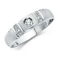 thumbnail image 1 of FB Jewels 14K White Gold Ring Round Cubic Zirconia CZ Mens Anniversary Wedding Band Size 11.5, 1 of 1