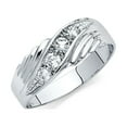 thumbnail image 1 of FB Jewels 14K White Gold Ring Round Cubic Zirconia CZ Mens Anniversary Wedding Band Size 6, 1 of 1