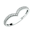 thumbnail image 1 of FB Jewels 14K White Gold Ring V-Shape Cubic Zirconia CZ Band Size 10, 1 of 1
