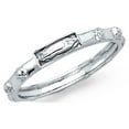 thumbnail image 1 of FB Jewels 14K White Gold Rosary Mother Of God Mary Religious Eternity Anniversary Wedding Ring Band Size 8, 1 of 1