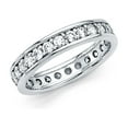 thumbnail image 1 of FB Jewels 14K White Gold Round Channel Cubic Zirconia CZ Channel Set Womens Eternity Anniversary Wedding Ring Band Size 6, 1 of 1