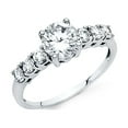 thumbnail image 1 of FB Jewels 14K White Gold Round Cubic Zirconia CZ Engagement Ring Size 10.5, 1 of 1