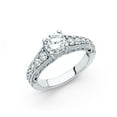 thumbnail image 1 of FB Jewels 14K White Gold Round Cubic Zirconia CZ Engagement Ring Size 10, 1 of 1