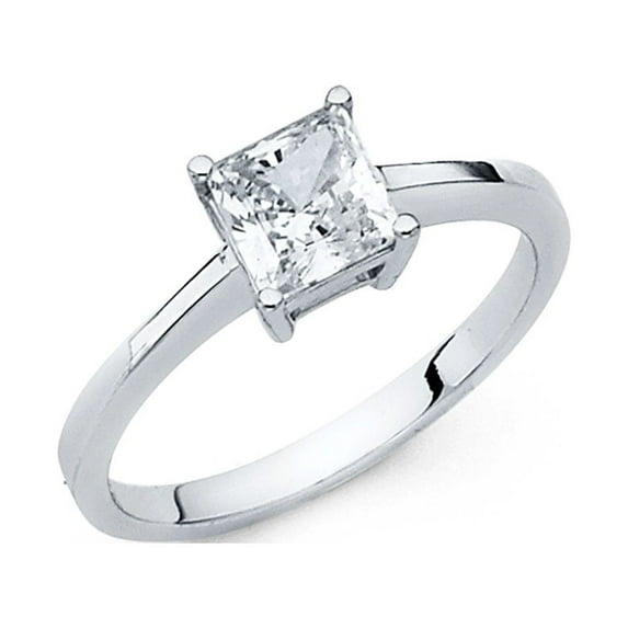 FB Jewels 14K White Gold Round Cubic Zirconia CZ Engagement Ring Size 11