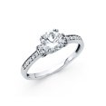 thumbnail image 1 of FB Jewels 14K White Gold Round Cubic Zirconia CZ Engagement Ring Size 5, 1 of 1