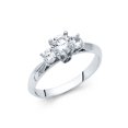 thumbnail image 1 of FB Jewels 14K White Gold Round Cubic Zirconia CZ Engagement Ring Size 6.5, 1 of 1