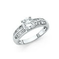 thumbnail image 1 of FB Jewels 14K White Gold Round Cubic Zirconia CZ Engagement Ring Size 6, 1 of 1