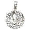 thumbnail image 1 of FB Jewels 14K White Gold Sentia Eivs In Obitv Nro Prae Sentia Mvniamvr Religious Pendant 14mm X 14mm, 1 of 1