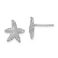 thumbnail image 1 of FB Jewels 14K White Gold White Starfish Post Earrings Textured, 1 of 2