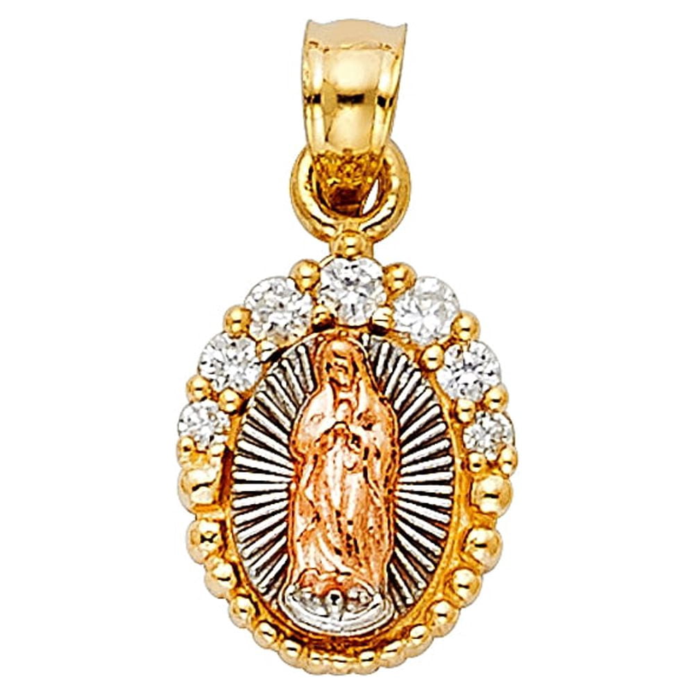 FB Jewels 14K White Yellow And Rose Tri Color Gold Cubic Zirconia CZ ...