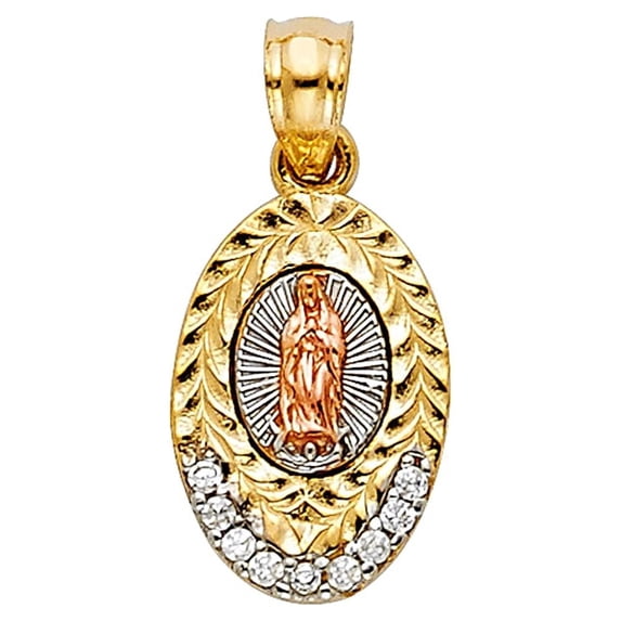 FB Jewels 14K White Yellow And Rose Tri Color Gold Cubic Zirconia CZ ...