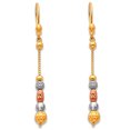 thumbnail image 1 of FB Jewels 14K White Yellow And Rose Tri Color Gold Hanging Chandelier Dangle Womens Earrings 50MM X 5MM, 1 of 1