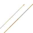 thumbnail image 1 of FB Jewels 14K White Yellow and Rose Three Color Gold 1.5MM Solid Rope Diamond-Cut Chain Necklace With Lobster Claw Clasp - 20 Inches, 1 of 1
