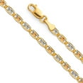 thumbnail image 1 of FB Jewels 14K White Yellow and Rose Three Color Gold 2.6MM Rail Diamond-Cut Valentino Chain Necklace With Lobster Claw Clasp - 22 Inches, 1 of 1