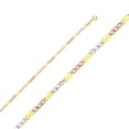 thumbnail image 1 of FB Jewels 14K White Yellow and Rose Three Color Gold 3.7MM Figaro Chain Necklace - 18 Inches, 1 of 1