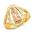 thumbnail image 1 of FB Jewels 14K White Yellow and Rose Three Color Gold Our Lady of Guadalupe Virgin Mary Ring Size 10.5, 1 of 1