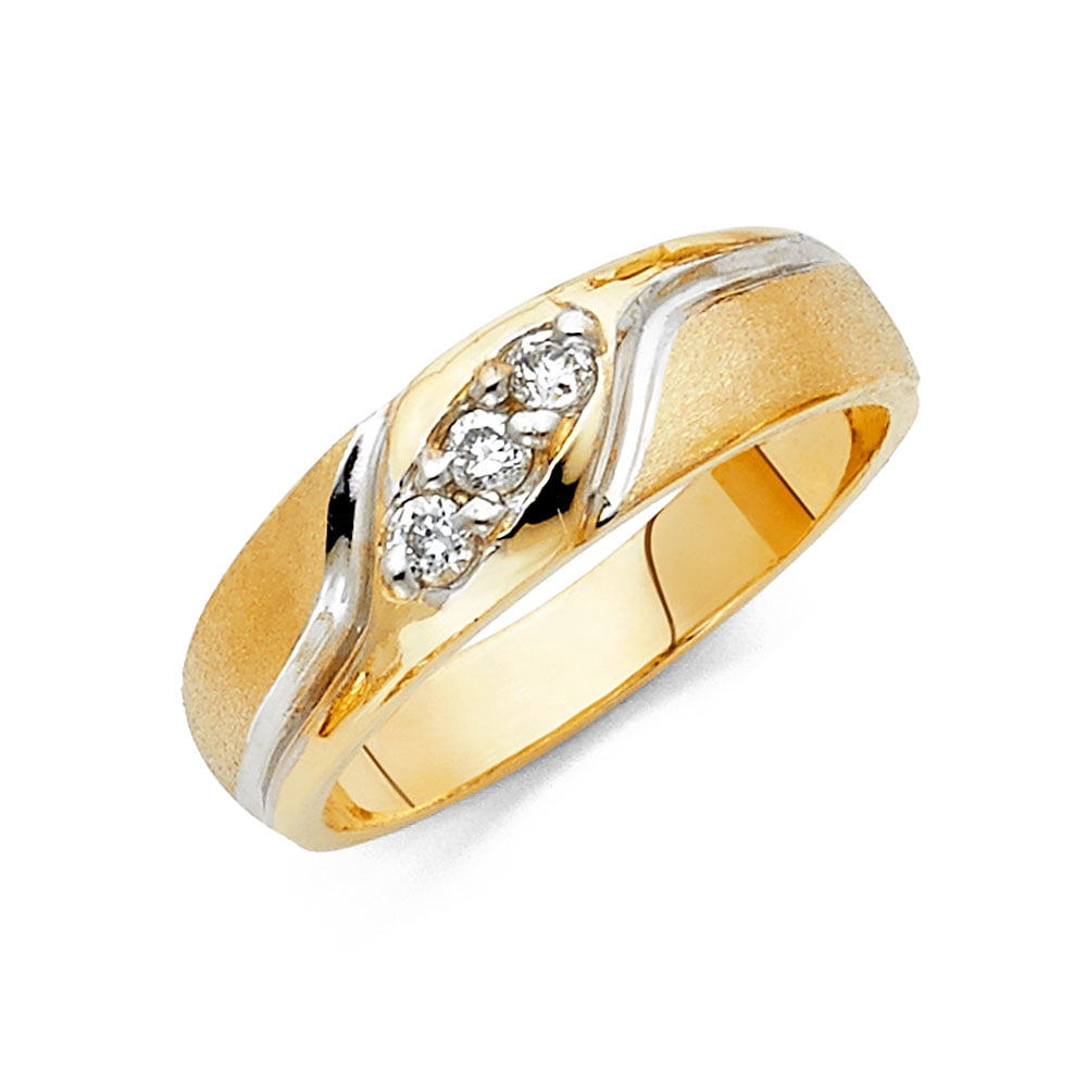 FB Jewels 14K White and Yellow Gold Ring Two Tone Cubic Zirconia CZ ...