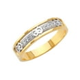 thumbnail image 1 of FB Jewels 14K White and Yellow Gold Ring Two Tone Cubic Zirconia CZ Mens Anniversary Wedding Band Size 11.5, 1 of 1