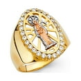 thumbnail image 1 of FB Jewels 14K White and Yellow Gold Two Tone Cubic Zirconia CZ Mens Ring Size 12, 1 of 1