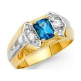 thumbnail image 1 of FB Jewels 14K White and Yellow Gold Two Tone Cubic Zirconia CZ Mens Ring Size 7.5, 1 of 1