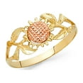 thumbnail image 1 of FB Jewels 14K White and Yellow Gold Two Tone Fashion Anniversary Flower Ring Size 11.5, 1 of 1