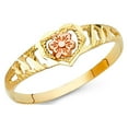 thumbnail image 1 of FB Jewels 14K White and Yellow Gold Two Tone Fashion Anniversary Flower Ring Size 7, 1 of 1