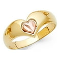 thumbnail image 1 of FB Jewels 14K White and Yellow Gold Two Tone Fashion Anniversary Heart Ring Size 10, 1 of 1