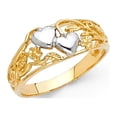 thumbnail image 1 of FB Jewels 14K White and Yellow Gold Two Tone Fashion Anniversary Heart Ring Size 11, 1 of 1