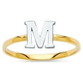 thumbnail image 1 of FB Jewels 14K White and Yellow Gold Two Tone Initial Letter Stackable Ring "D" Size 11.5, 1 of 1
