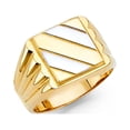 thumbnail image 1 of FB Jewels 14K White and Yellow Gold Two Tone Mens Ring Size 6, 1 of 1
