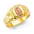 thumbnail image 1 of FB Jewels 14K White and Yellow Gold Two Tone Our Lady of Guadalupe Virgin Mary Ring Size 11.5, 1 of 1