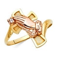 thumbnail image 1 of FB Jewels 14K White and Yellow Gold Two Tone Religious Ring Size 9, 1 of 1
