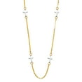 thumbnail image 1 of FB Jewels 14K White and Yellow Two Tone Gold Cubic Zirconia CZ Cross Chain Necklace 18 Inches, 1 of 1