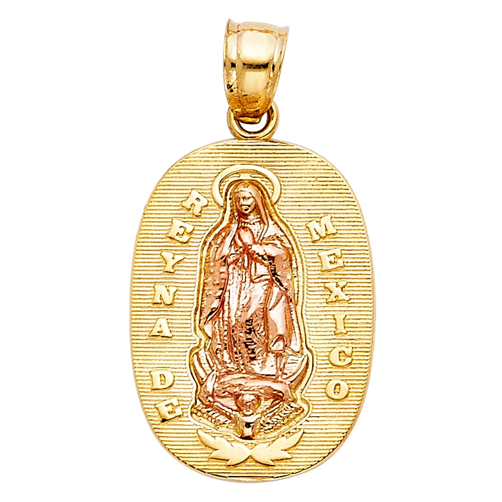 FB Jewels 14K White and Yellow Two Tone Gold Our Lady Of Guadalupe ...
