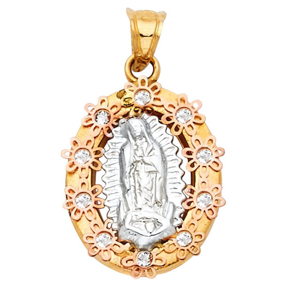 FB Jewels 14K White and Yellow Two Tone Gold Our Lady Of Guadalupe ...