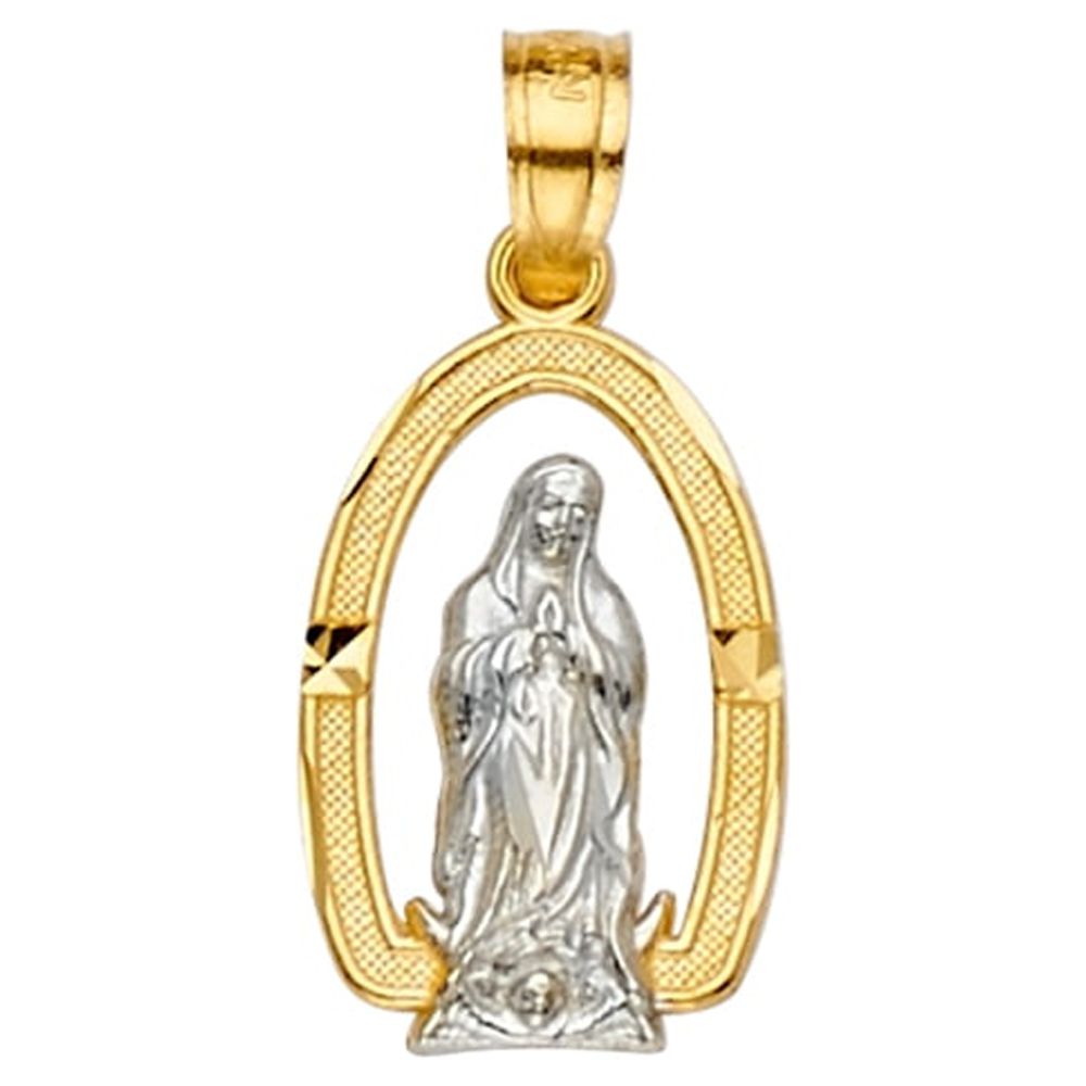 FB Jewels 14K White and Yellow Two Tone Gold Our Lady of Guadalupe ...