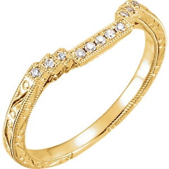 FB Jewels 14K Yellow Gold .07 CTW Diamond Matching Wedding Ring Band Size 6