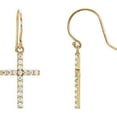 thumbnail image 1 of FB Jewels 14K Yellow Gold 1/2CTW Diamond Cross Earrings, 1 of 2