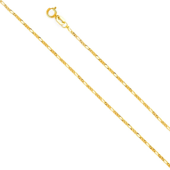 FB Jewels 14K Yellow Gold 1.2MM Figaro Chain Necklace - 16 Inches
