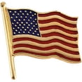 thumbnail image 1 of FB Jewels 14K Yellow Gold 14.5x14mm American Flag Lapel Pin, 1 of 1