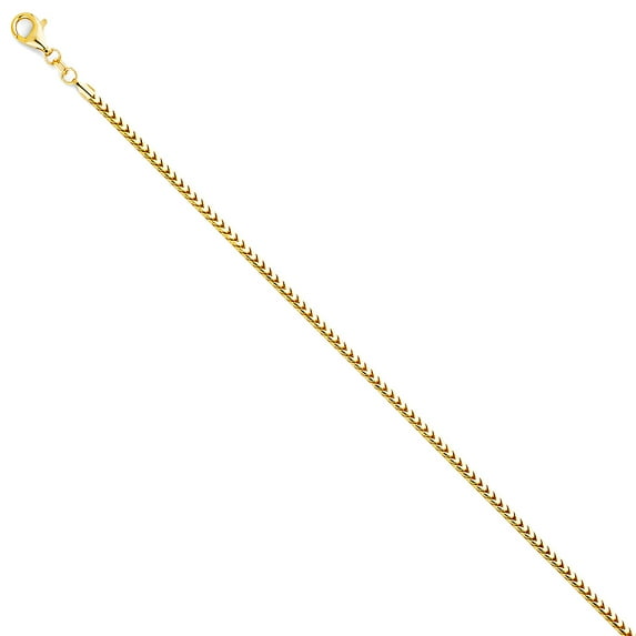 FB Jewels 14K Yellow Gold 2.2MM Franco Round Chain Necklace With Lobster Claw Clasp - 20 Inches