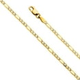 thumbnail image 1 of FB Jewels 14K Yellow Gold 2.3MM Figaro Fancy White Pave Chain Necklace With Lobster Claw Clasp - 22 Inches, 1 of 1