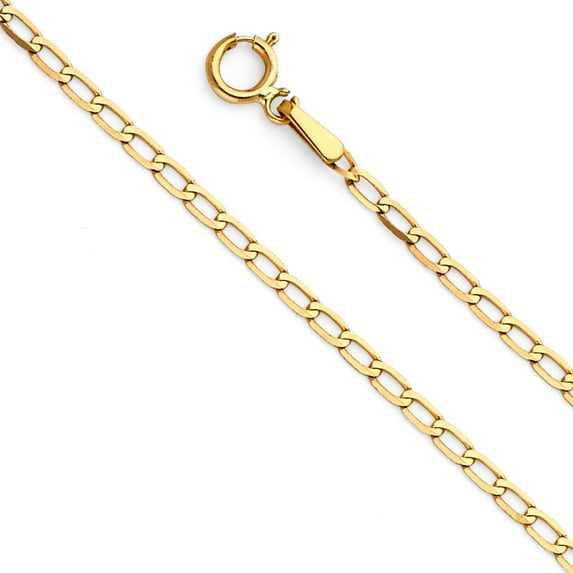 FB Jewels 14K Yellow Gold 2MM Figaro /Open Chain Necklace - 16 Inches