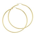 thumbnail image 1 of FB Jewels 14K Yellow Gold 2mm Round Tube Polished Hoop Womens Earrings 65MM X 65MM, 1 of 1