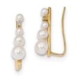 thumbnail image 1 of FB Jewels 14K Yellow Gold 3-5mm Freshwater Cultured Pearl .016ct Diamond Ear Climber Earrings, 1 of 3