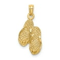 thumbnail image 1 of FB Jewels 14K Yellow Gold 3D Destin Florida Double Flip-Flop Pendant, 1 of 4